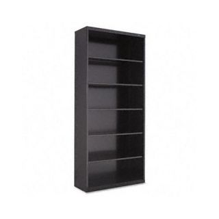 Metal Bookcase, 6 Shelves, 34 1/2w x 13 1/2d x 78h, Black