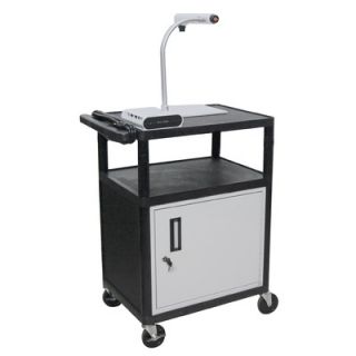 Luxor 34 High, AV Cart Table with Locking Cabinet/Electric