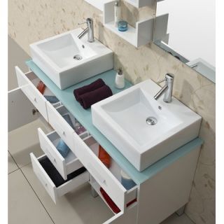 Virtu 56 Double Bathroom Vanity Set in White   UM 3063W