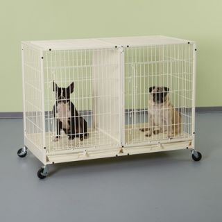 Pet Studio Modular Dog Cage with Plastic Tray in Ivory