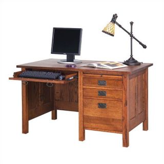 Craftsman Home Office 53.5 W Single Pedestal Computer Desk