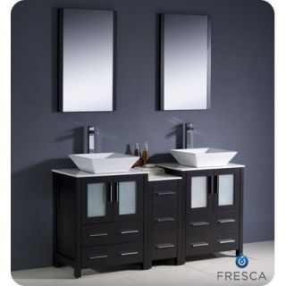 Fresca Torino 60 Modern Double Sink Bathroom Vanity with Side Cabinet