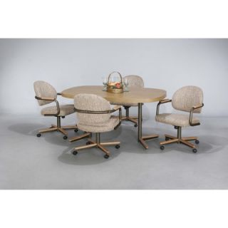  Piece Dining Set in Bronze Metal and Threshers Oak   T126 355ZN 64