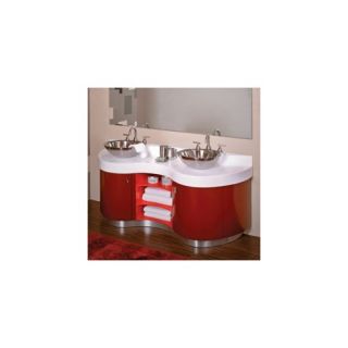 Artemisa 61 Bathroom Double Vanity in Red with Sinks