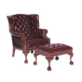 Distinction Leather Tufted Leather Chair and Ottoman   69/69 10