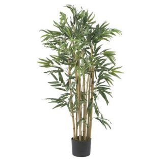 Nearly Natural 78 Silk Golden Cane Palm Tree in Green