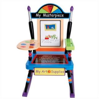 Lipper International 24.75 W Art Desk with Chalkboard Top and Chair