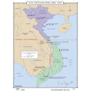 World History Wall Maps   Vietnam War 1964 75