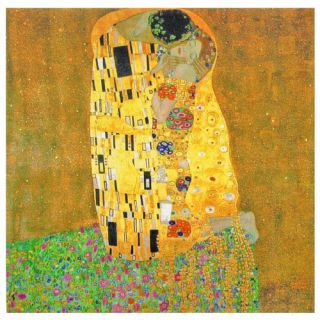 The Kiss   Works of Klimt Canvas Wall Art   19.75 x 19.75