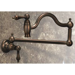Double Handle Wall Mounted Pot Filler Faucet with Metal Lever Handles