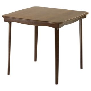 Scalloped Edge Wood Folding Card Table in Fruitwood
