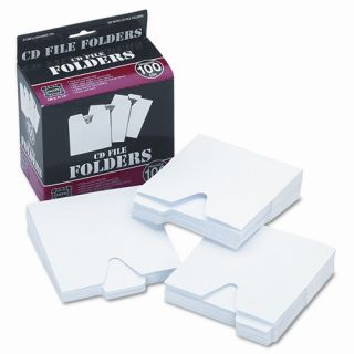  CD File Folders with 1/3 Cut Tab and Thumb Notch, White, 100 per Pack