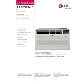 LG 10000 BTU Through the Wall Air Conditioner with Remote   LT103CNR