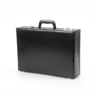  Expandable Simulated Leather Attache Briefcase in Black   3572/102