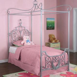 Rebecca Twin Size Canopy Bed in Sparkle Silver   374 106 / P01