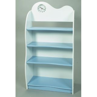 Gift Mark 47 H Four Tier Bookcase with Clock in Blue and White