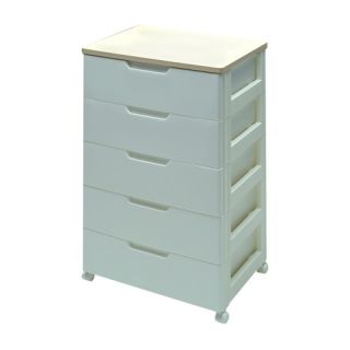 Premium Drawer Storage Series High Grade 5 Drawer Chest in White with
