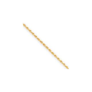 Jewelryweb 10k 1.5mm Diamond Cut Rope Chain Anklet   Lobster Claw