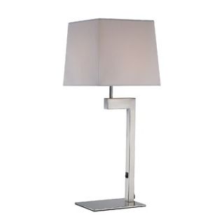 Lite Source Fritzi Table Lamp in Polished Steel   LS 21016PS/WHT