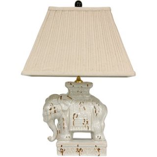 Oriental Furniture Elephant Decorative Lamp in Ivory   JCO X8948