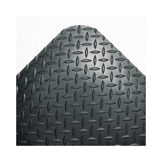 Industrial Deck Plate Antifatigue Mat, Vinyl, 36 x 144, Black
