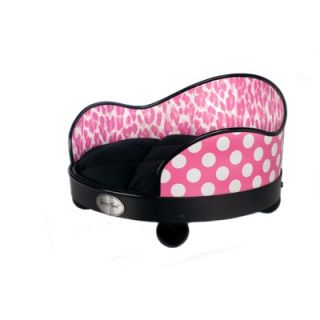 Smucci Too Basic Pet Bed Set in Pink Cheetah and Dots