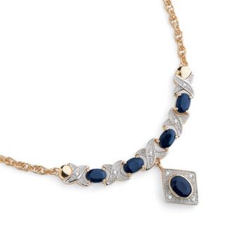 Palm Beach Jewelry Sterling Silver Sapphire/Diamond Accent Necklace