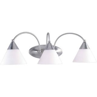 Forte Lighting Vanity Light with Satin Opal Shade in Brushed Nickel