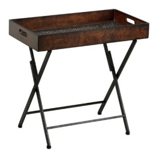 Cyan Design Heritage Tray Stand in Mahogany and Rustic Iron