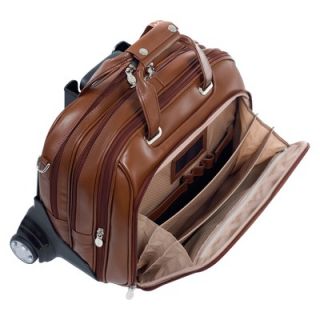 McKlein USA R Series Midway Leather 2 in 1 Removable Wheeled Laptop