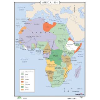World History Wall Maps   Africa 1914
