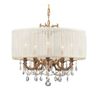Crystorama Brentwood 5 Light Chandelier   5535 AG SAW CL