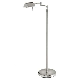 Dainolite Height Adjustable One Light Floor Lamp in Satin Chrome