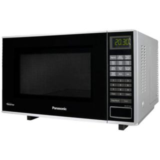 Flat and Wide Countertop Microwave Oven in Black / Silver