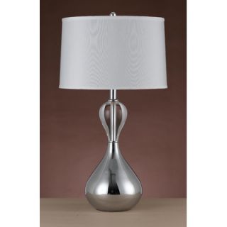 Cal Lighting Ozark Table Lamp with Off White Drum in Chrome