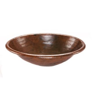 Oval Self Rimming Hammered Copper Sink in Oil Rubbed Bronze