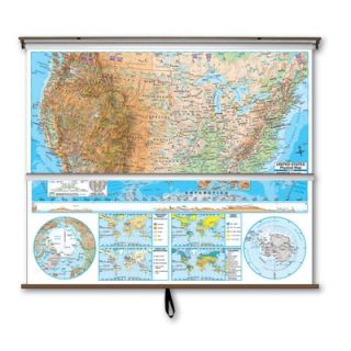 Universal Map Advanced Physical Map Combo   U.S. / World
