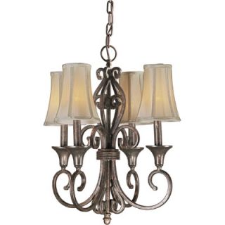 Forte Lighting 4 Light Chandelier with Fabric Shade   2327 04 27
