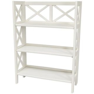 Oriental Furniture Architectural Bookcase Shelf Unit in White   XA