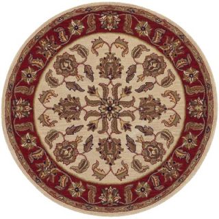 LR Resources Shapes Ivory/Red Traditional Floral Rug
