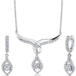 Oravo Everlasting Beauty Sterling Silver Bridal Teardrop Necklace
