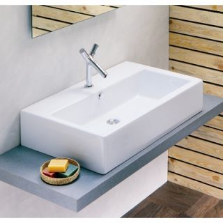  Bath Collections Ceramica 23.6 x 15 Vessel Sink in White   LVR 210
