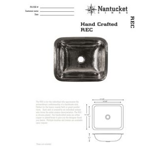 Nantucket Sinks Rectangular Hammered Bar / Prep Sink