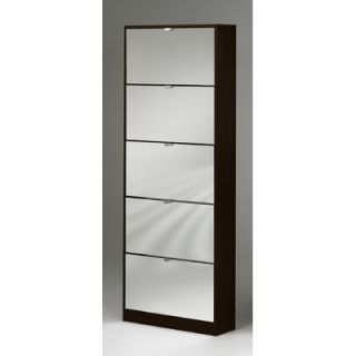 Tvilum Springfield 5 Drawer Shoe Cabinet with Mirror Drawer Fronts in