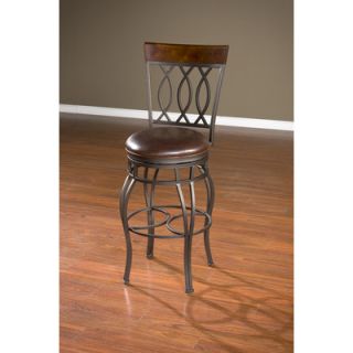 American Heritage Bella Stool in Pepper with Bourbon Leather