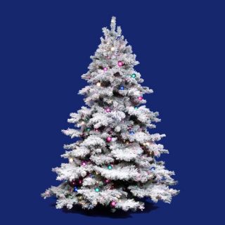Flocked Alaskan 10 Artificial Christmas Tree with Clear Lights