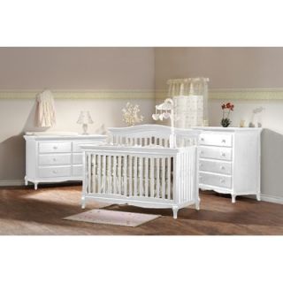 PALI Mantova Two Piece Forever Convertible Crib Set in White   1000