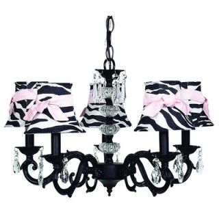 Jubilee Collection Glass Turret 5 Light Chandelier with Bell Shade