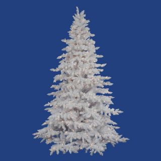 Flocked White Spruce 7.5 Artificial Christmas Tree with Clear Lights