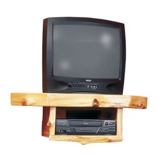 Fireside Lodge Traditional Cedar Log Corner TV Shelf   14240 / 14241
